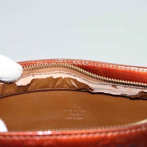 LOUIS VUITTON Monogram Vernis Houston Hand Bag Bronze M91122 LV Auth hk2663 - Picture 10 of 16